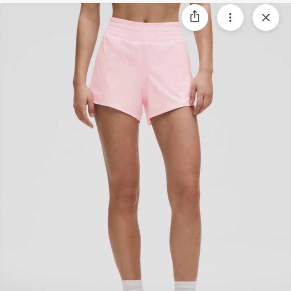 NWT Lululemon Hotty Hot 4”  Pink Organza Shorts